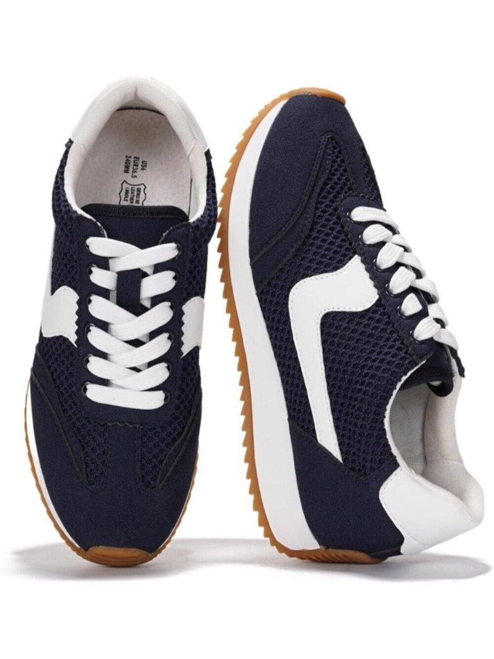 Women's Balinda Navy Closed Toe Lightweight Lace Up Fashion Walking Sneakers